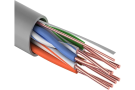 Кабель витая пара U/UTP, cat 5e, PVC, 4PR, 24AWG, внутренний, (бухта 25 м)