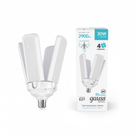 Лампа специальная "Клевер-4",  Basic,   цоколь - E27,   мощность - 30Вт,   световой поток - 2900Лм,   цвет свечения - 4000К,  не диммируется,  11732232,  Gauss - PULSAL.RU