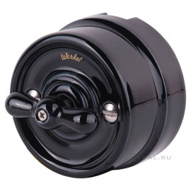 Переключатель поворотный
Retro,   цвет - черный,  фарфор / керамика,  W5612008,  a051454,  Werkel
 - PULSAL.RU