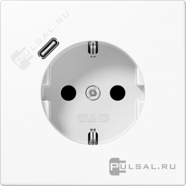Розетка USB C с электрической розеткой
LS 990,  LS plus,  LS ZERO,  LS-design,  FD-design,  USB type-C 5V,  Электр. с USB,  одинарная,   цвет - белый,  пластмасса,  LS1520-18CWW,  LS 1520-18 C WW,  JUNG
 - PULSAL.RU