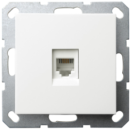 Розетка компьютерная RJ45
G series,  одинарная,   цвет - белый глянцевый,  пластмасса,  G6105W,  Jasmart
 - PULSAL.RU