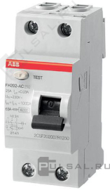 Выключатель дифференциального тока 2-модульный FH200, 2 полюса, 40А,  тип - AC, 30 мАFH202 AC-40/0,03, ABB - PULSAL.RU