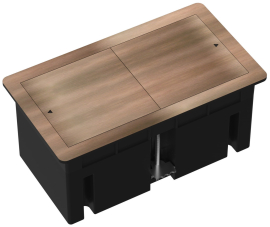 Встраиваемый розеточный блок со сдвижными крышками
Лючки DDSB,  для столов и мебели,  2 поста,  4 модуля,   цвет - медь красная,  металл,  DDSB4ZRC,  Donel
 - PULSAL.RU