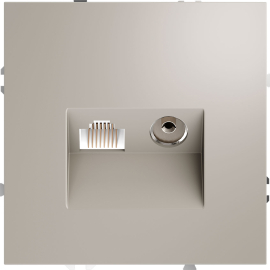 Розетка одиночная TV+RJ45
S70,  телевизионная (TV),  одинарная,   цвет - кашемир,  пластмасса,  VLS060703,  Voltum
 - PULSAL.RU