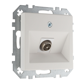 Розетка оконечная (F-разъем)
Epsilon,  Retro Liregus,  телевизионная (TV),  одинарная,   цвет - белый матовый,  пластмасса,  ITVL-1-01.R/WWM,  LIREGUS
 - PULSAL.RU