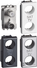 Розетка одиночная
Axolute,  Axolute AIR,  телевизионная (TV),  спутниковая (SAT),  двойная,   цвет - антрацит, алюминий, белый,  пластмасса,  H4214D,  BTicino
 - PULSAL.RU