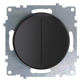 Выключатель
Garda,  Florence,  двухклавишный,  без подсветки,   цвет - черный,  пластмасса,  1E31501303,  2172822,  OneKeyElectro
 - PULSAL.RU