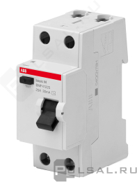Выключатель дифференциального тока basic M, 2 полюса, 63А,  тип - AC, 300 мАBMF43263, ABB - PULSAL.RU