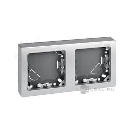 Рамка-корпус накладного монтажа
Simon 73 Loft,  2 поста,   цвет - алюминий,  горизонтальная,  пластмасса,  73620-63,  Simon
 - PULSAL.RU