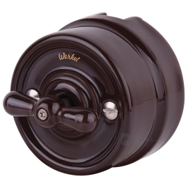 Переключатель поворотный
Retro,   цвет - коричневый,  фарфор / керамика,  W5612014,  a051057,  Werkel
 - PULSAL.RU