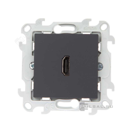 Розетка HDMI, v.1.4
Simon 24 Harmonie,   цвет - графит,  пластмасса,  2411094-038,  Simon
 - PULSAL.RU