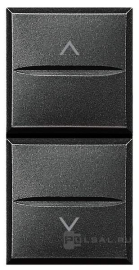 Кнопка для жалюзи 2-полюсная с блокировкой
Axolute,  Axolute AIR,  без фиксации,  без подсветки,   цвет - антрацит,  пластмасса,  HS4037,  BTicino
 - PULSAL.RU