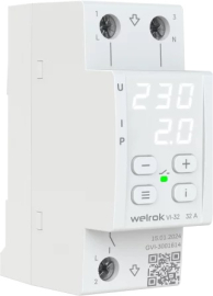 Реле напряжения с контролем тока 1P+N Relay welrok, 1НО, 63А, 220В AC, VI-63, Welrok - PULSAL.RU
