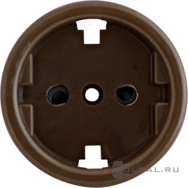 Накладка
Шедель,  без шторок,  с заземлением,  одинарная,  винтовые клеммы,   цвет - коричневый,  пластмасса,  B3-061-22,  Bironi
 - PULSAL.RU