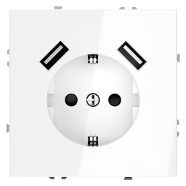 Электрическая розетка с зарядкой USB A+A, 3.2А
S70,  USB type-A 5V,  Электр. с USB,  двойная,   цвет - белый глянцевый,  пластмасса,  VLS040401,  Voltum
 - PULSAL.RU