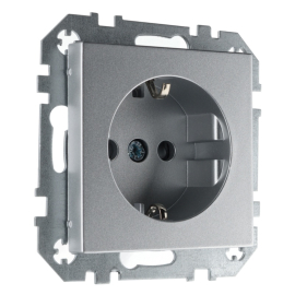 Розетка
Epsilon,  Retro Liregus,  со шторками,  с заземлением,  одинарная,  безвинтовые клеммы,   цвет - алюминий,  пластмасса,  IKL16-214-01.E/Mt,  LIREGUS
 - PULSAL.RU