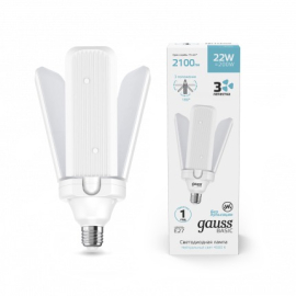 Лампа специальная "Клевер-3",  Basic,   цоколь - E27,   мощность - 22Вт,   световой поток - 2100Лм,   цвет свечения - 4000К,  не диммируется,  11732222,  Gauss - PULSAL.RU